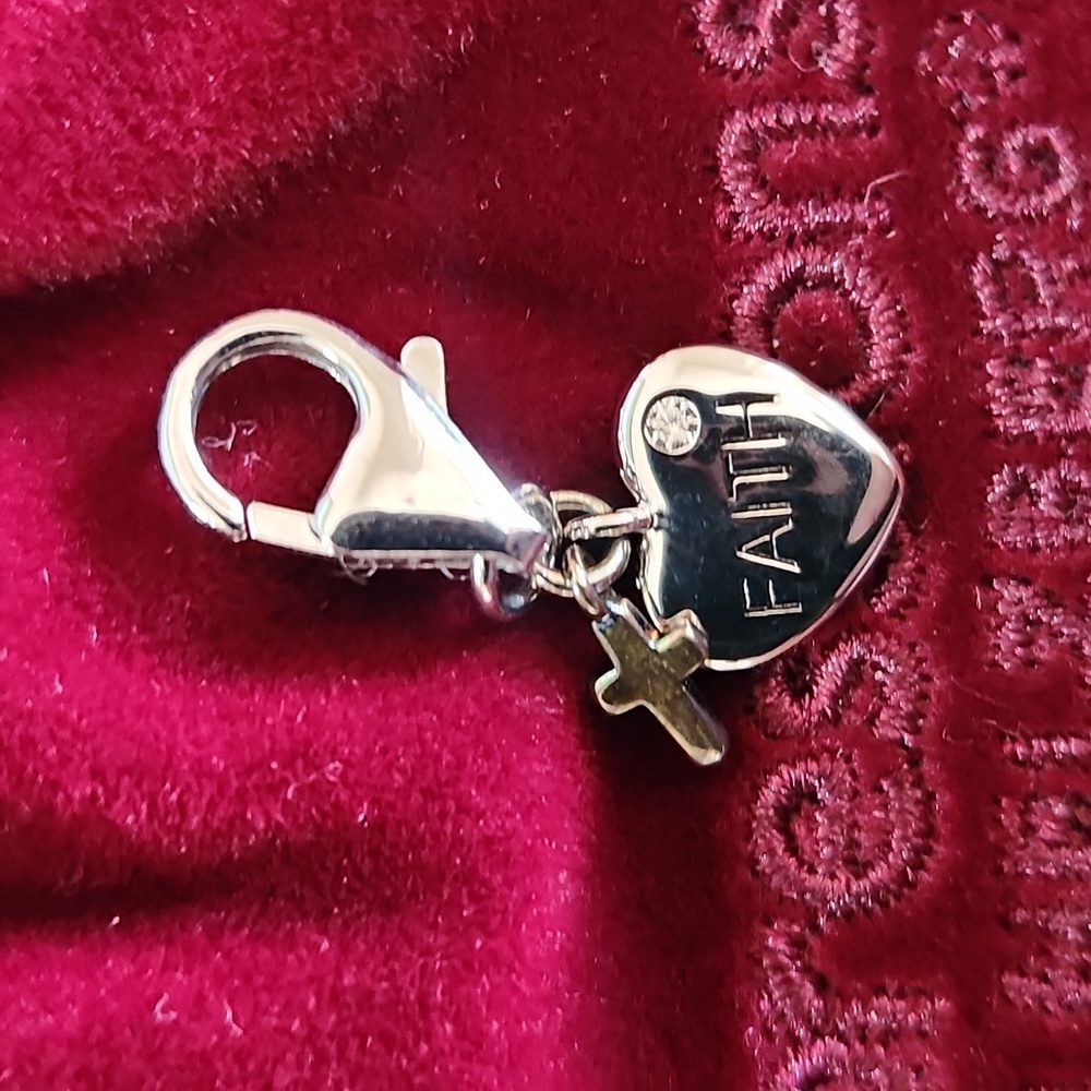Faith charm for bracelet sterling silver